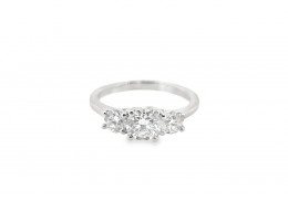 Pre-owned Platinum Trilogy 1.3 Carat Diamond Ring 