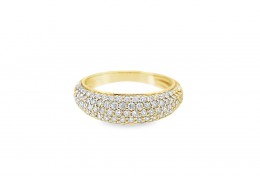 Pre-owned 18ct Yellow Gold Diamond Pave Ring