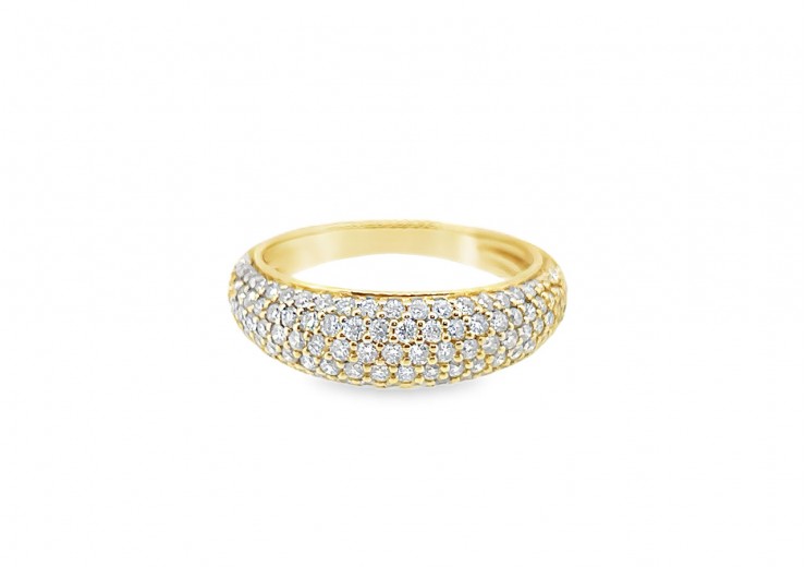 Pre-owned 18ct Yellow Gold Diamond Pave Ring