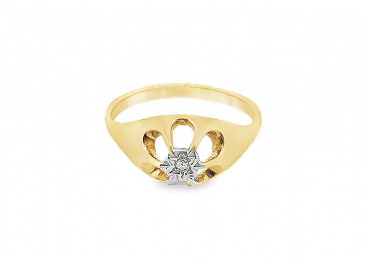 Pre-owned 9ct Yellow Gold Diamond Single Stone Ring 