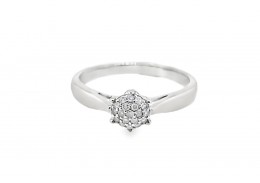 Pre-owned 9ct White Gold 0.10ct Diamond Cluster Ring 