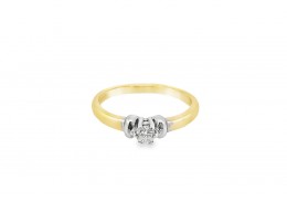 Pre-owned 18ct Two Colour Gold Diamond Solitaire Ring