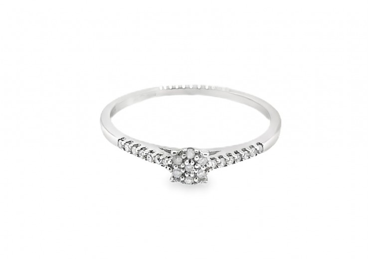 Pre-owned 9ct White Gold Multi Diamond Ring