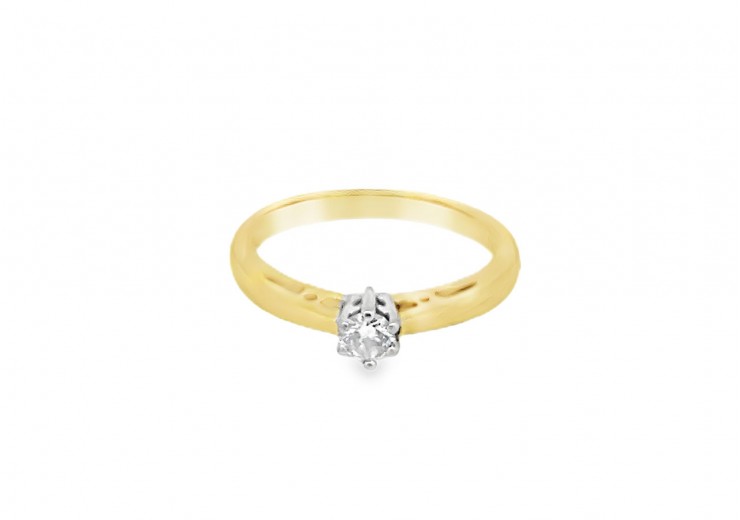 Pre-owned 18ct Yellow Gold 0.15ct Diamond Solitaire Ring