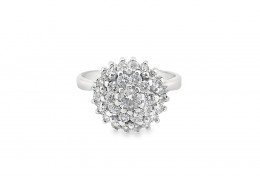 Pre-owned 18ct White Gold Diamond Cluster Ring 