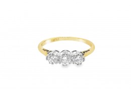 Pre-owned 18ct Yellow Gold 0.50ct Diamond Trilogy Ring 