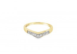 Pre-owned 9ct Yellow Gold Diamond Wishbone Ring 