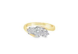 Pre-owned 18ct Yellow Gold  0.75ct Diamond Trilogy Ring 