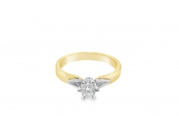 Pre-owned 18ct Yellow & White Gold 0.25ct Diamond Solitaire Ring