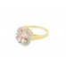 Pre-owned 9ct Yellow Gold Pink Stone & Diamond Ring