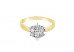 Pre-owned 18ct Yellow Gold 0.50ct Diamond Cluster Ring