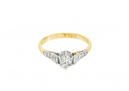 Pre-owned Vintage 18ct Yellow Gold Diamond Solitaire Ring