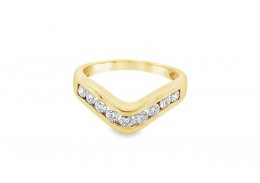 Pre-owned 9ct Yellow Gold 0.50ct Diamond Wishbone Ring