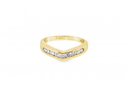 Pre-owned 9ct Yellow Gold 0.25ct Diamond Wishbone Ring 