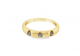 Pre-owned 9ct Yellow Gold Brown Diamond Band