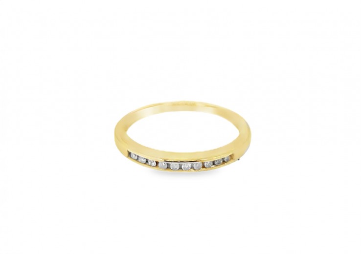 Pre-owned 9ct Yellow Gold Diamond Half Eternity Ring 