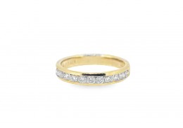 Pre-owned 14ct Yellow Gold Channel Set Diamond Half Eternity Ring 