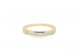 Pre-owned 9ct Yellow Gold Princess Cut Diamond Half Eternity Ring