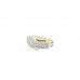 Pre-owned 9ct Yellow & White Gold Double Row Diamond Ring