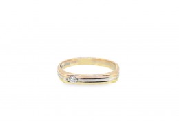 Pre-owned 18ct Yellow, White and Rose Gold Single Set Diamond Ring