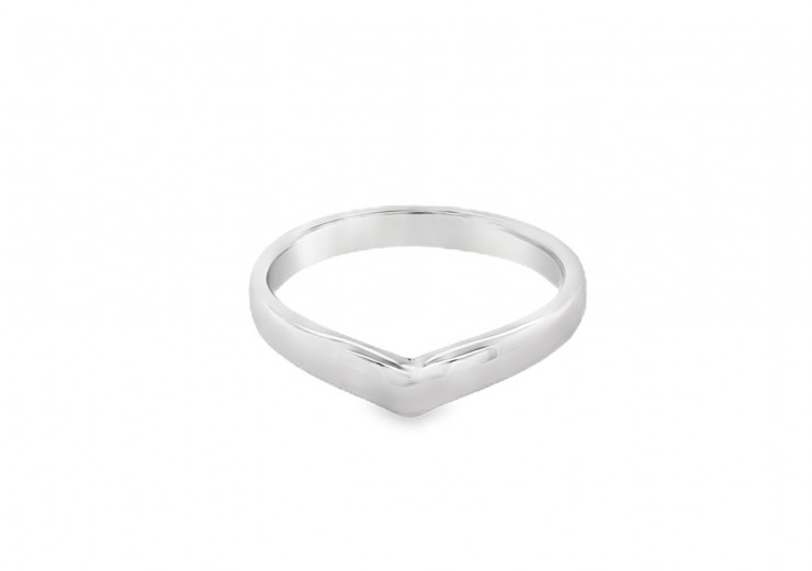 Pre-owned 9ct White Gold Wishbone Ring