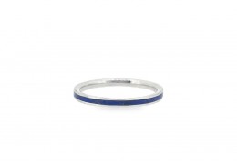 Pre-owned 18ct White Gold Blue Enamel Ring