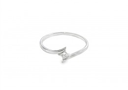 Pre-owned 18ct White Gold Twist Solitaire Ring