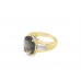 Pre-owned 9ct Yellow Gold Smokey Quartz & White Topaz Ring 