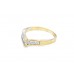 Pre-owned 9ct Yellow Gold & Cubic Zirconia Wishbone Ring 