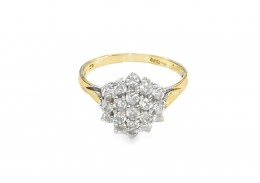 Pre-owned 9ct Yellow Gold & Cubic Zirconia Cluster Ring