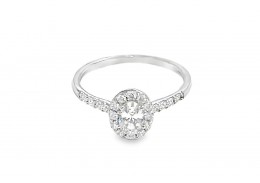 Pre-owned 9ct White Gold & Cubic Zirconia Ring