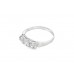 Pre-owned 9ct White Gold & Cubic Zirconia Three Stone Ring 