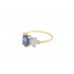 Pre-owned 9ct Yellow Gold Daha Kyanite & Sri Lankan White Sapphire Ring