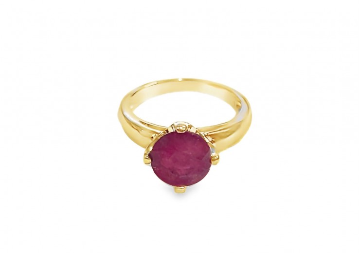 Pre-owned 9ct Yellow Gold & Ruby Solitaire Ring 