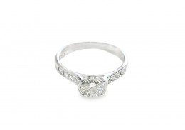 Pre-owned 18ct White Gold Cubic Zirconia Solitaire Ring