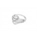 Pre-owned 9ct White Gold Diamond Twist Cross Over Ring