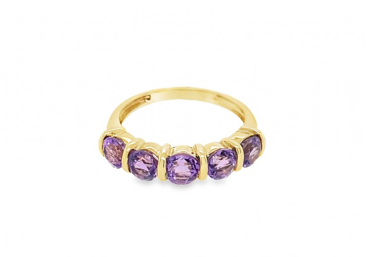 Pre-owned 9ct Yellow Gold Amethyst Ring