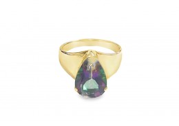 Pre-owned 9ct Yellow Gold Mystic Topaz Ring 