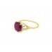 Pre-owned 9ct Yellow Gold Malagasy Ruby & Diamond Dress Ring