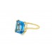 Pre-owned 9ct Yellow Gold Swiss Blue Topaz Ring