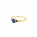 Pre-owned 9ct Yellow Gold Daha Kyanite, Thai Sapphire & White Zircon Ring 