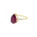 Pre-owned 9ct Yellow Gold Malagasy Ruby & White Zircon Ring 