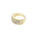 Pre-owned 9ct Yellow Gold Two Row Diamond Ring 