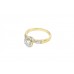 Pre-owned 9ct Yellow Gold Diamond & Milky Gem Ring