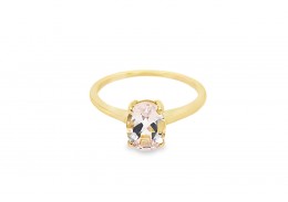 Pre-owned 9ct Yellow Gold Pink Quartz Ring