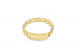 Pre-owned 9ct Yellow Gold Curb Link I.D Ring 