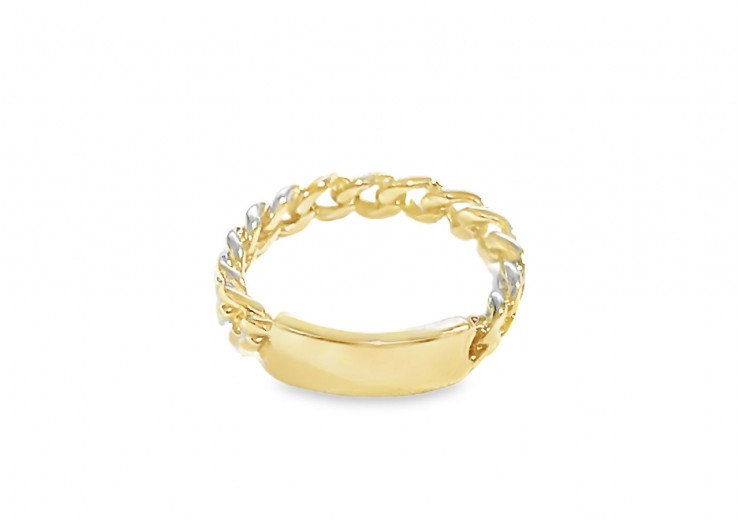 Pre-owned 9ct Yellow Gold Curb Link I.D Ring 