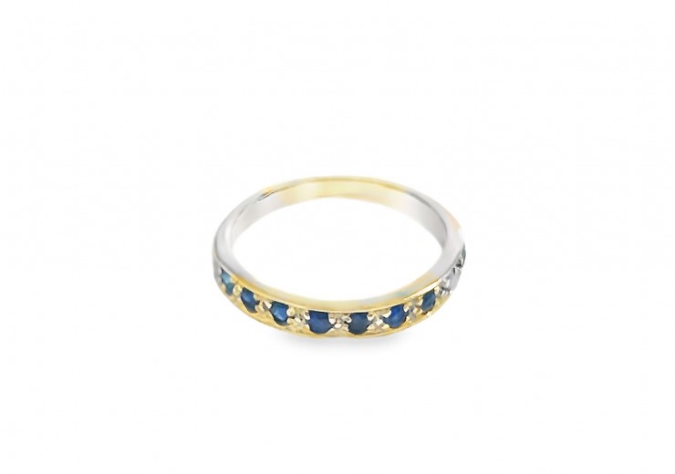 Pre-owned 9ct Yellow Gold and Sapphire Eternity Ring 